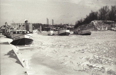 Port Dover Fishing Boats in ice - Southside, Aletha B and H H Misner