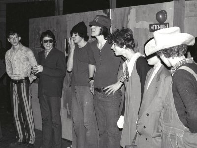 SCS Rehearsal L-R : Larry Glynn, Eric McRae in shades, Rick Biggs in touque