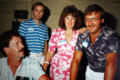 Rob Clark, Ray Smalley, Maria & John Corville  -  1987