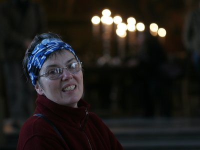 Woman with Blue Headscarf