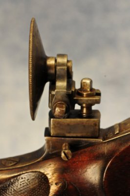 European Style Tang Sight Detail - adjustable with tool similar to clock winding key