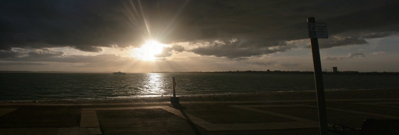 Sun setting over the Isle of Wight