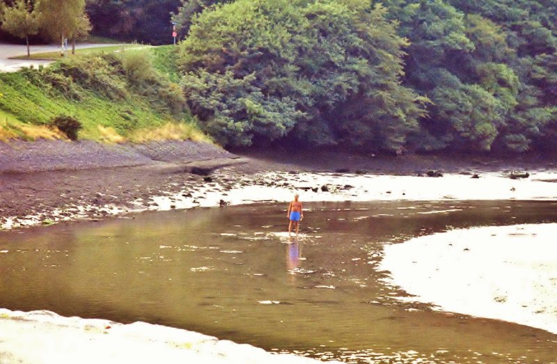 Exploring the Looe river bed.