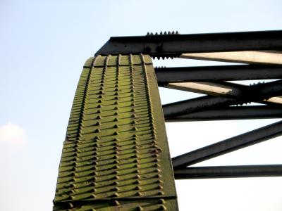Algae covered rivets on north side.