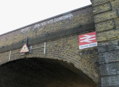 Arch over road on south side.