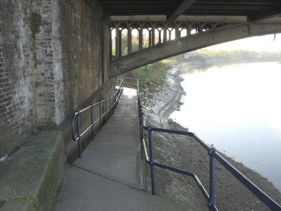 New footpath under bridge.