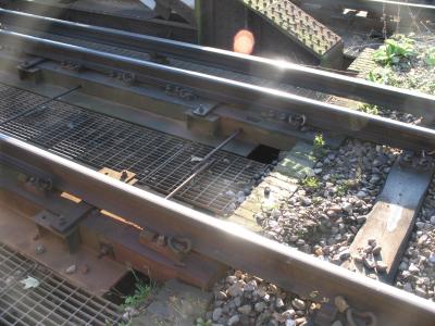 Tracks joining the bridge, Middlesex side.