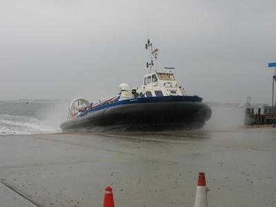 Hovercraft just before it stops.