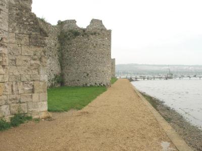 Portchester castle, facing inland.