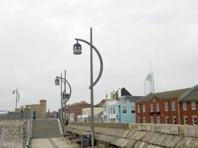 New lamp posts along the battlements.