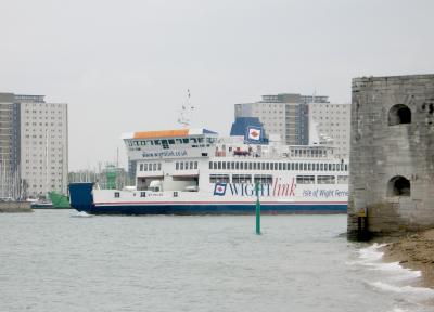 Ferry leaving Portsmouth harbour.
