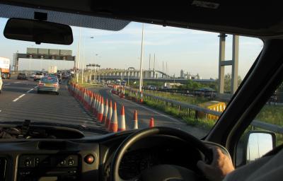 Traffic on the bridge.