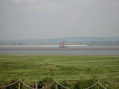 Thames sailing barge navigates the River Swale.