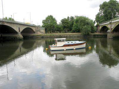 Between the bridges, Middlesex side.