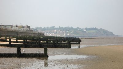 Breakwaters in front of car park.