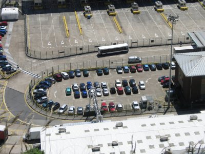 Parking in left corner of the docks.