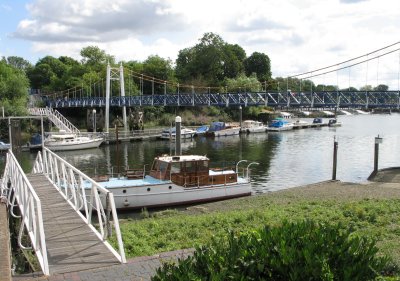 Footbridge to lock island.