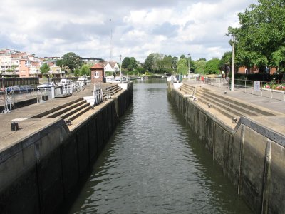 Left hand lock, looking down river.