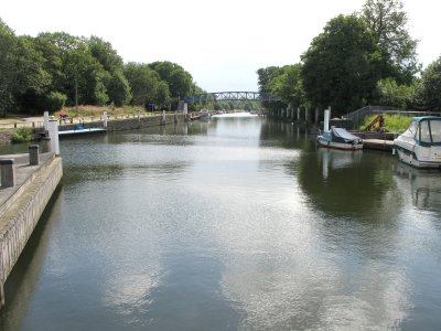 Looking upriver from the middle lock.