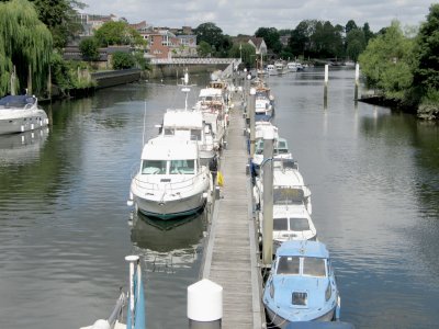 Leisure boats on new pontoon.