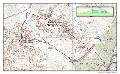 Ben Arthur & Beinn Narnain Route Map