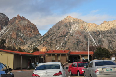 THE MOUNTAINS AND THE SNOW AT THE LODGE IN THE CHISOS BASIN
