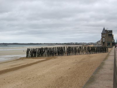 Saint-Malo beach and pilings