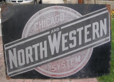 Janesville, WI Railway Station Sign 1950's