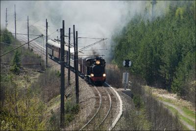 Steam train at Roslagsbanan May 2006