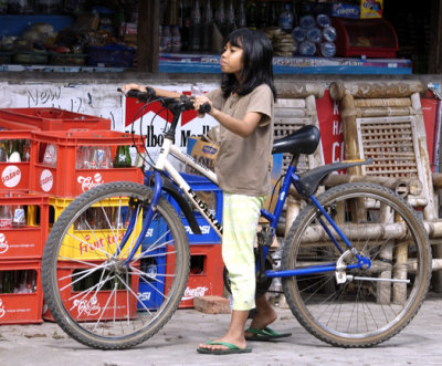 Girl in bicycle