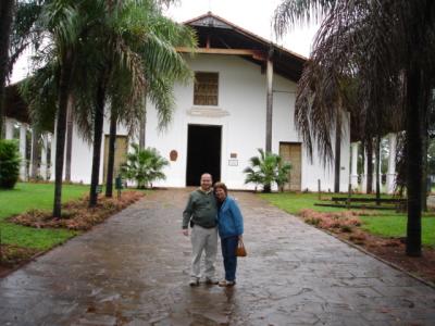 With mom in Jaguarón Church, Paraguay