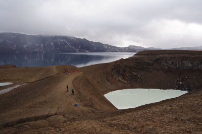 The Askja caldera lake and the small Viti lake