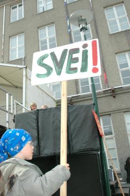 Protesting  the  building of hydro-power-plants in Iceland