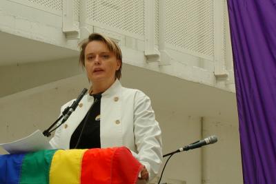 Hrafnhildur Gunnarsdottir, chair of The National Organization of Lesbians and Gay Men. (samtokin 78)