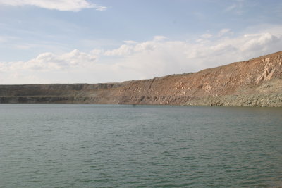 Flooded open pit uranium mine near Mardai