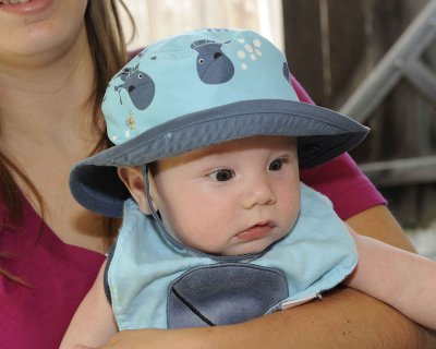 Fisher with Jeannie's hat 