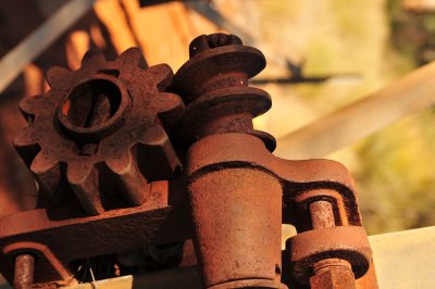 Wind mill gears at Two Wells on Old Ghan railway