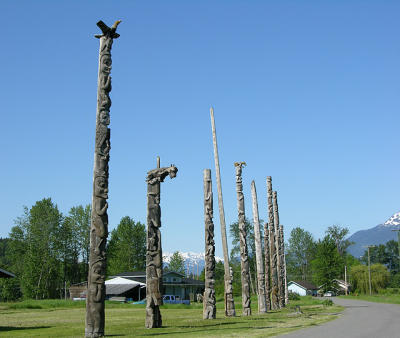 Cassiar Highway Authentic Totem Poles