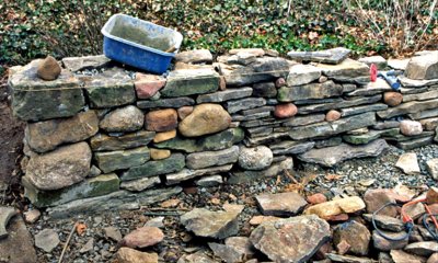 Building the back wall 1999