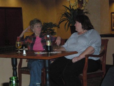 Saturday night at the bar, Marie and Kathy
