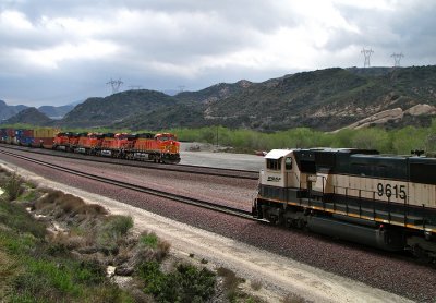 #3 passing an eastbound stacker at Cajon