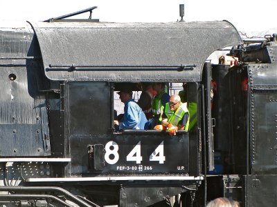 Close up of the action in the cab