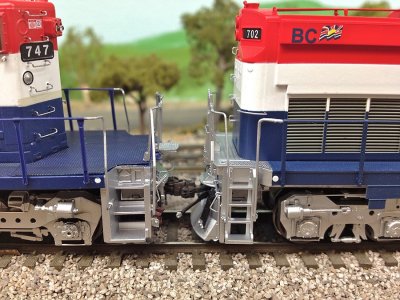 Kadee coupler gap. (#153 on the SD40-2, #156 on the C630M)