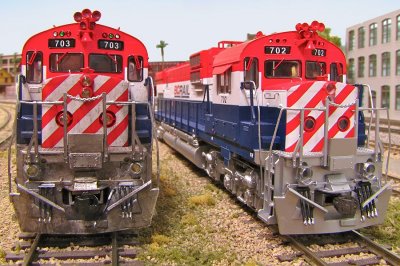 on 703, Details Associates nose and ditchlight castings plus Details West headlight lenses. 702, stock Bowser.