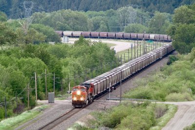 BNSF 5625 on the grain train along the Bearmouth area between Missoula and Drummond, MT.