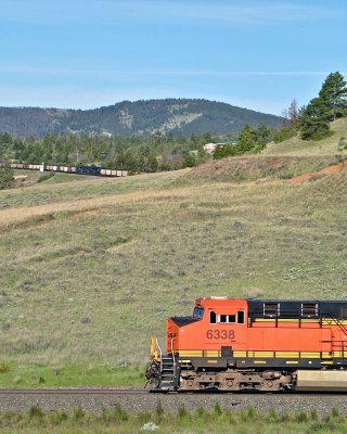 One more view of the rear end with the mid-train helpers in tie distance.