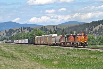 Closer view of the GE lead train.