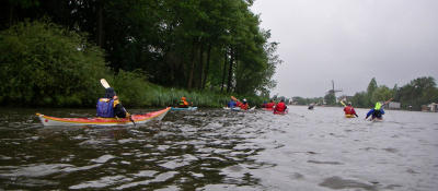 paddling in the rain