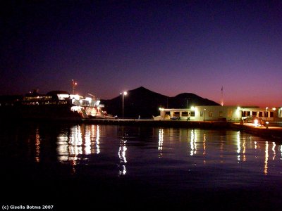 Nightly arrival of the ferryboat