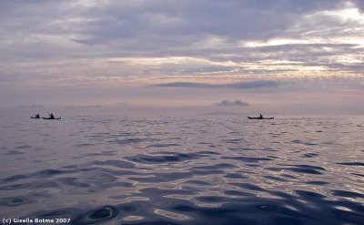 paddling at sunrise